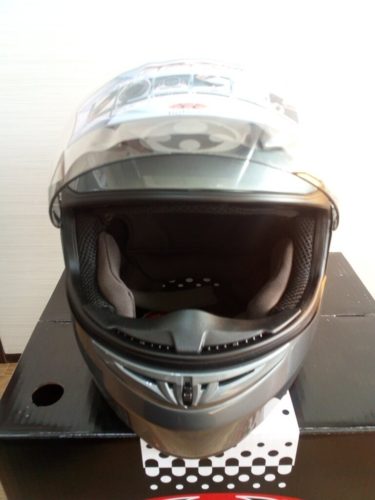 OGK Kabuto FF-R3　ガンメタ　正面　シールド開
