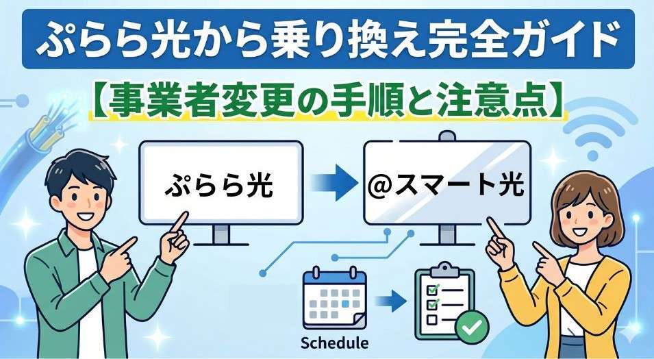 ぷらら光から他社光回線への事業者変更の手順と注意点を解説するアイキャッチ画像
